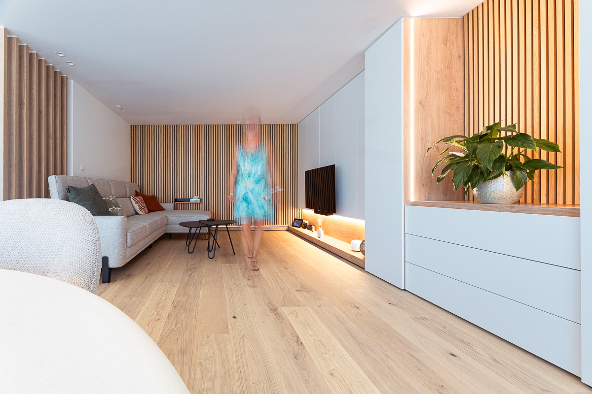 renovatie interieur woonkamer in Tessenderlo